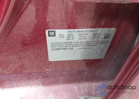 2016 Chevrolet Malibu Ls z USA, uszkodzony, nr VIN 1G1ZB5ST7GF211105